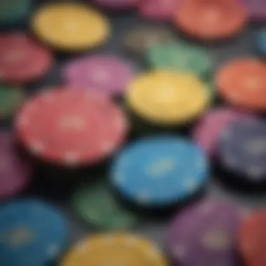 Colorful array of casino chips