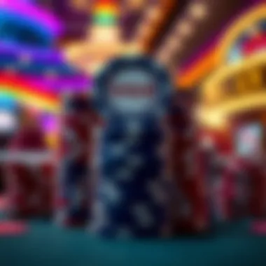 A vibrant display of WSOP chips stacked on a poker table