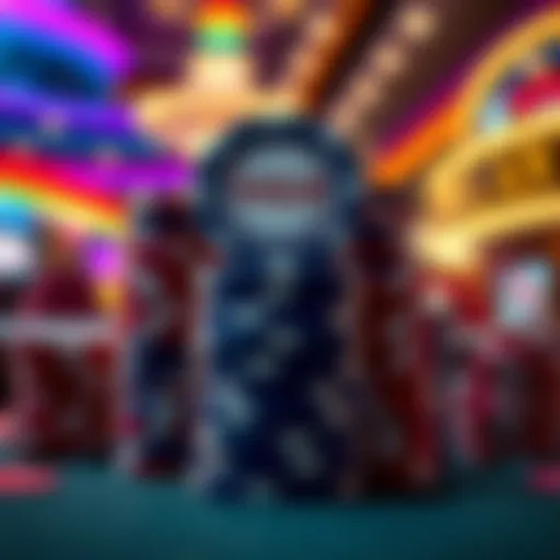 A vibrant display of WSOP chips stacked on a poker table