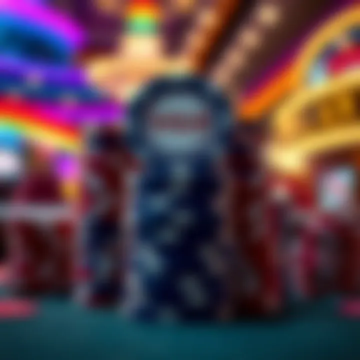 A vibrant display of WSOP chips stacked on a poker table