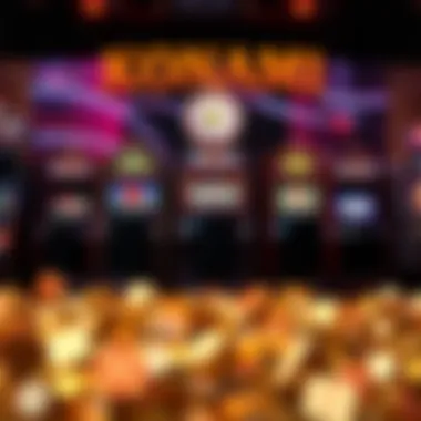Diverse Themes in Konami Slots Themed backdrop representing various Konami slot themes
