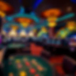 Luxurious casino interior showcasing gaming tables
