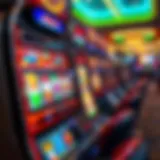 A high-tech slot machine displaying vibrant graphics