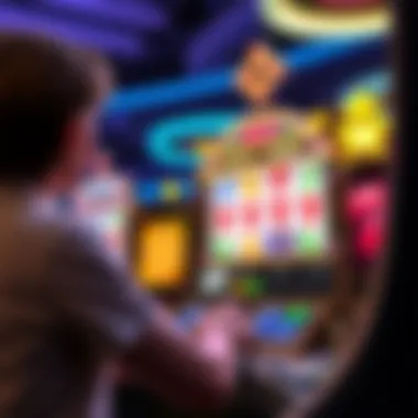 A user experience scenario depicting engaging gameplay on a slots app.