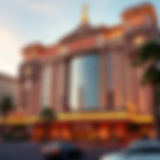 Exterior view of Caesars New York Casino showcasing its architectural grandeur