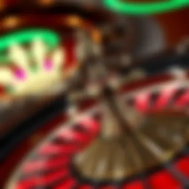 An intricate close-up of a roulette wheel in motion