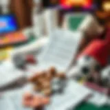 An array of betting slips and sports paraphernalia showcasing various sports betting options