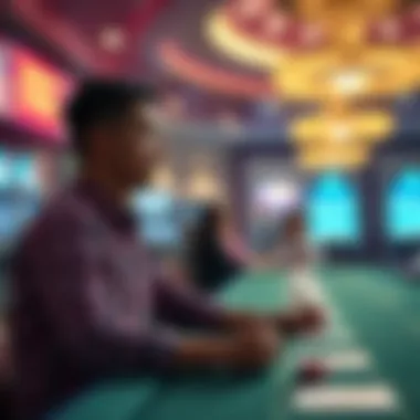 A serene environment promoting responsible gambling practices and mindfulness