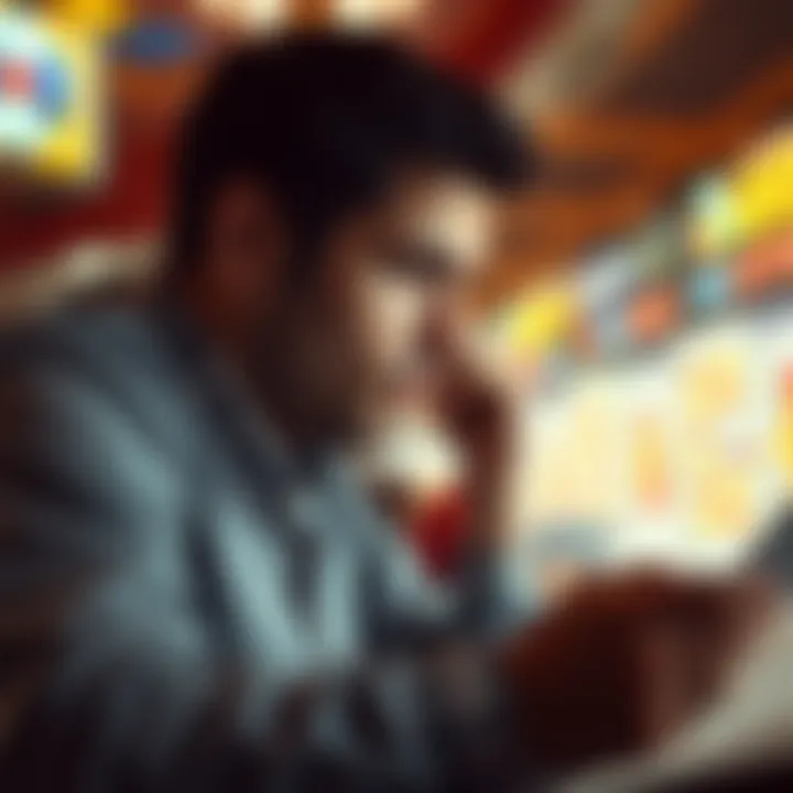 A thoughtful individual analyzing statistics and formulating strategies for betting