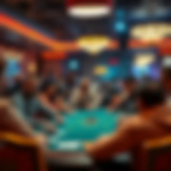 A vibrant gathering at a Criss Cross Poker tournament, highlighting its cultural significance.