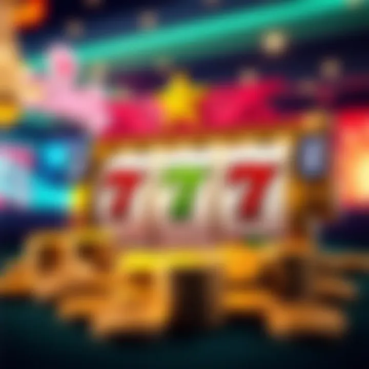 Conceptual illustration of bonus symbols and coins