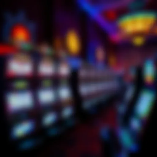 Colorful array of slot machines in a casino