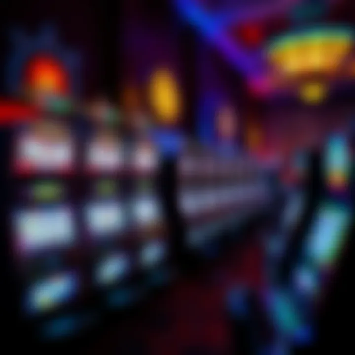 Colorful array of slot machines in a casino