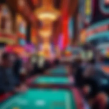 The Thrill of Gaming on Fremont Street Exciting gaming tables filled with players enjoying the atmosphere