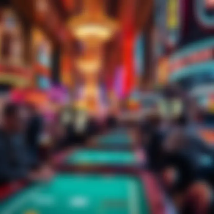 The Thrill of Gaming on Fremont Street Exciting gaming tables filled with players enjoying the atmosphere
