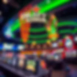 A panoramic view of DraftKings Sportsbook in Illinois showcasing its vibrant atmosphere.