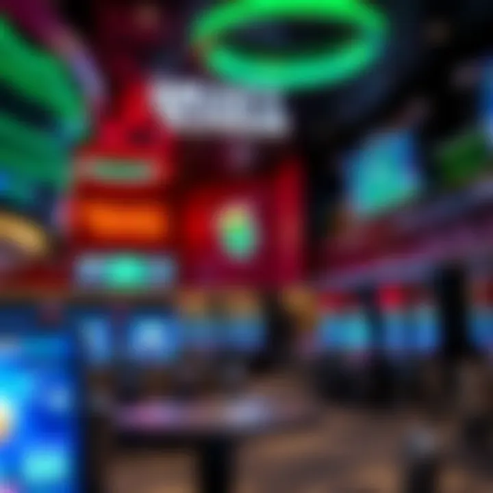 An interior shot of the DraftKings Sportsbook highlighting the modern design and technology.