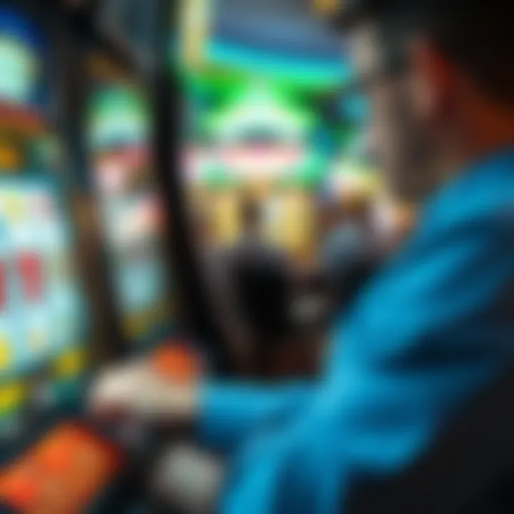 A close-up of a player engaging with a Spin and Win slot machine, highlighting gameplay dynamics.