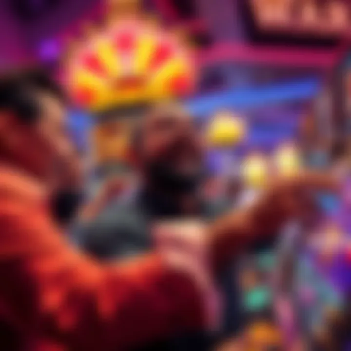 Illustration showcasing the excitement of players engaging with the jackpot