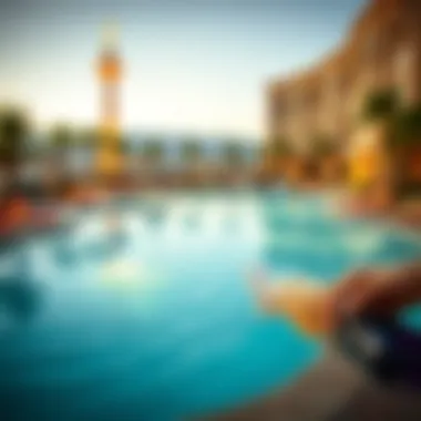 Relaxing pool area at Treasure Island