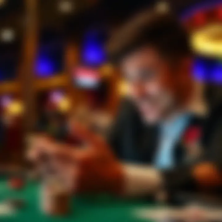 A user engrossed in gameplay on a mobile device showcasing excitement