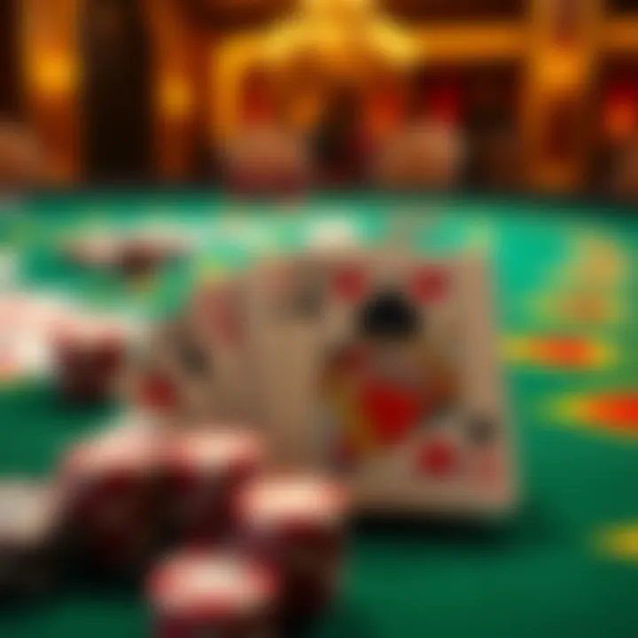 Close-up of baccarat cards showcasing the gameplay