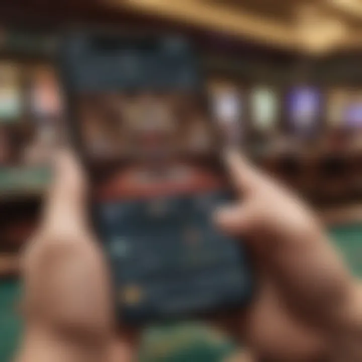 Close-up of a user engaging with a mobile app for sports betting