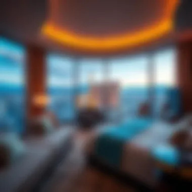 Luxurious hotel room overlooking the Las Vegas Strip
