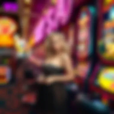 Aesthetic representation of celebrity culture intertwined with gambling