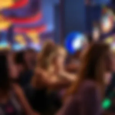 Crowd of excited players engaged with the Britney Spears themed slot