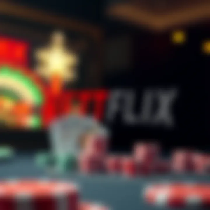 An artistic representation of a Netflix logo intertwined with casino elements