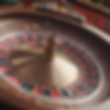 Close-up of a roulette wheel in action