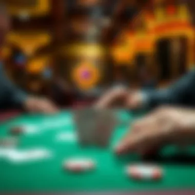 Strategic Gameplay Enhanced by Quality Cards A strategic poker game in action with high-quality cards