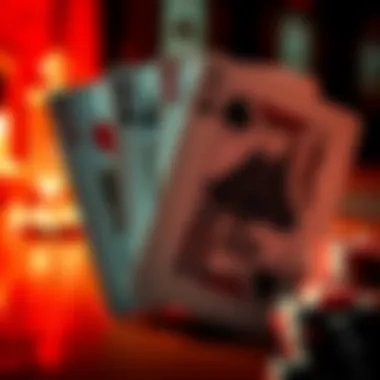 Close-up of playing cards showcasing intricate designs