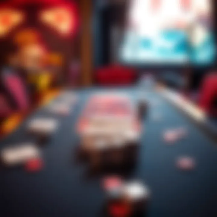 An elegant poker table set up for a game