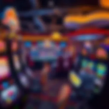 Interior gaming area showcasing slot machines and tables