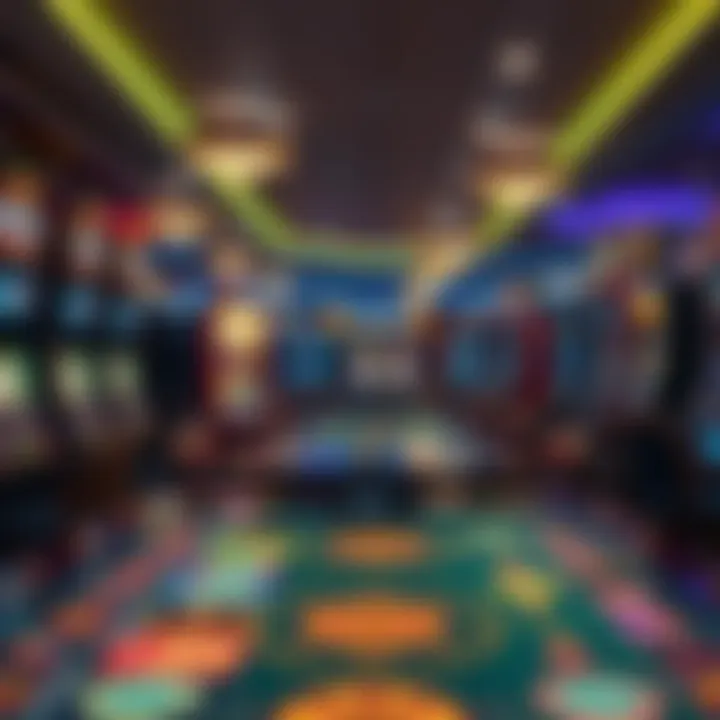 Casino gaming floor showcasing various machines and tables