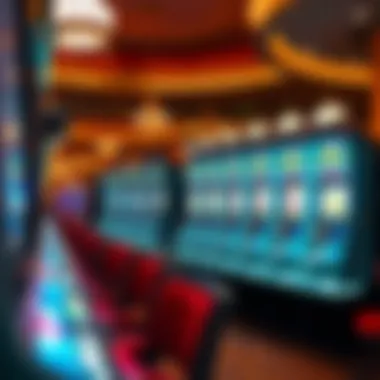 Cultural significance of slot machines represented through a casino scene