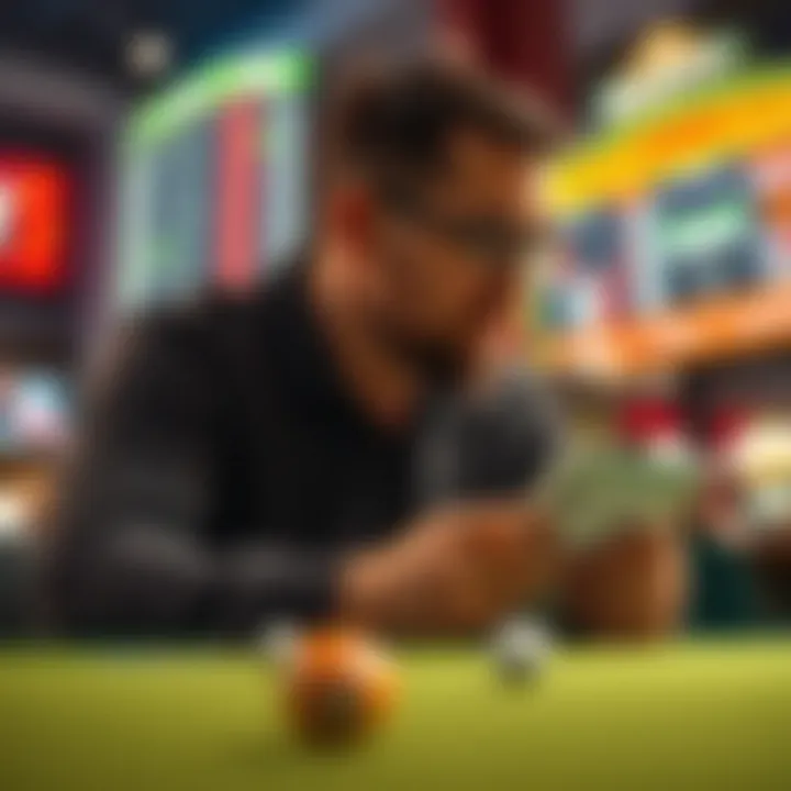 Bettor analyzing statistics and strategies for golf betting