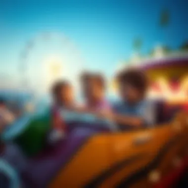 Kids enjoying a thrilling ride at an amusement park.