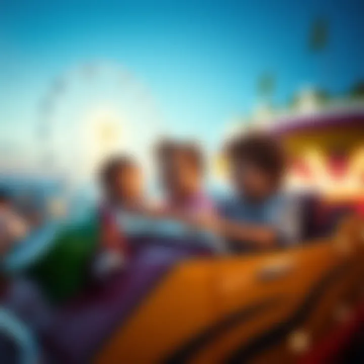 Kids enjoying a thrilling ride at an amusement park.