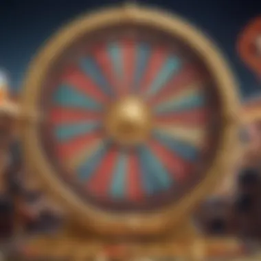 Close-up of a spinning fortune wheel, illustrating the excitement of gameplay