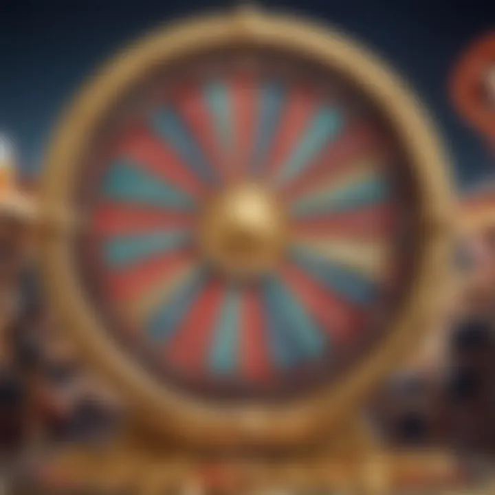 Close-up of a spinning fortune wheel, illustrating the excitement of gameplay