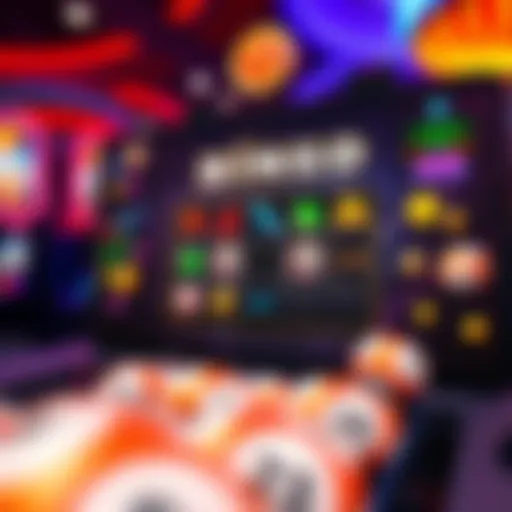 A vibrant online bingo game interface showcasing colorful bingo cards and interactive elements