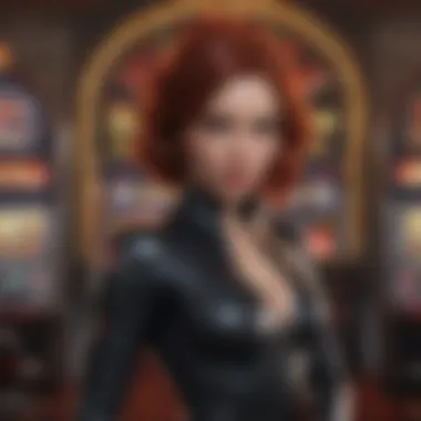 Illustration of thematic elements found in Black Widow slots, emphasizing spider motifs and dark themes