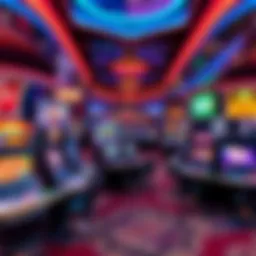 A captivating view of a virtual casino environment showcasing various games