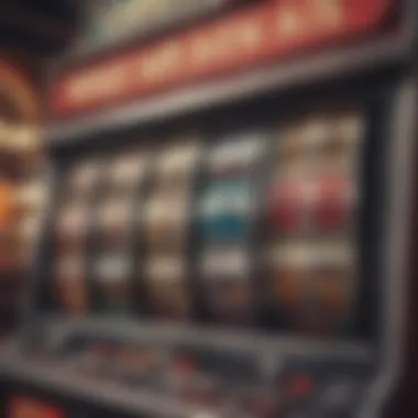 Slot Machine Free Play Options Close-up of a slot machine with free play options highlighted