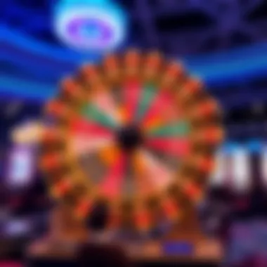 Screenshot of gameplay featuring spinning wheels and dynamic graphics.