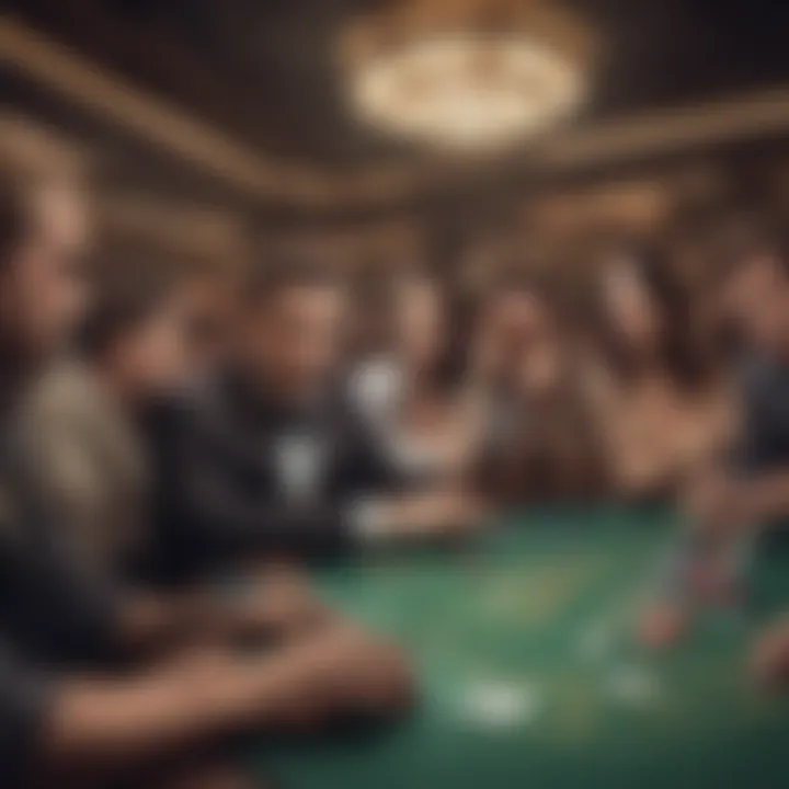 A vibrant illustration depicting the excitement of a freeroll poker tournament with players around a table.