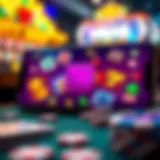 A vibrant illustration depicting various gaming apps on a smartphone screen with dollar signs.